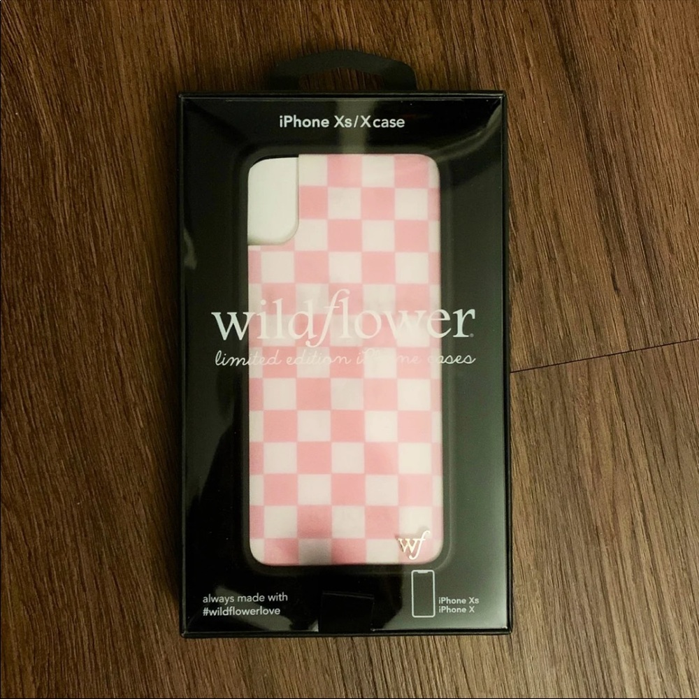 Pink Check Wildflower iPhone X/XS Case